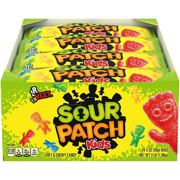Sour Patch Kids Soft & Chewy Candy, 2 oz, 24 Count