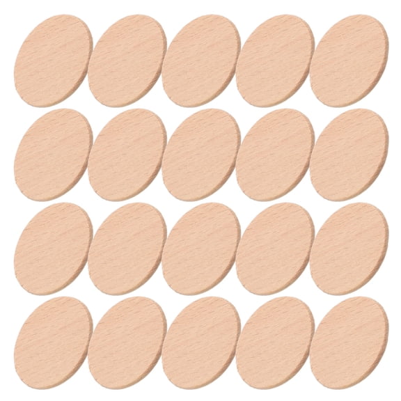 UPKOCH 20pcs Wood Slices Wood Tokens Engraved Beige Color Decorative Pieces Home