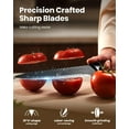 thumbnail image 4 of Kitchen Knife Set,Qronge 7 Pcs Knives Block Set with Built in Sharpener Block,Professional German Stainless Steel Knife Block Set,Dishwasher Safe,Black, 4 of 8