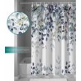 thumbnail image 3 of Blue Eucalyptus Shower Curtain Waterproof Watercolor Plant Leaves Floral Shower Curtain for Bathroom,Bathtub,Shower, Blue Green Leaves Botanical Shower Curtain Set with Hooks 72x72 Inch, 3 of 6