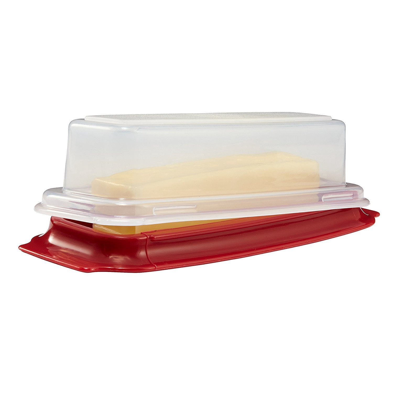 Rubbermaid Butter Dish 1/4 Lb. Opaque, Red Base Bulk