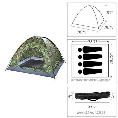 Camping Tent Portable Dome Tent with Easy Setup Backpacking Tent Waterproof Camping Hiking Tent Lightweight Outdoor Tent for Camping Backpacking Hiking or Beach