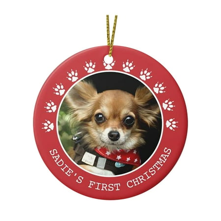 

wendunide home decor Interesting Animal Christmas Round Hanging Souvenir Acrylic Christmas Tree Decoration D