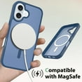thumbnail image 4 of Compatible WIth iPhone 16 Phone Case,Frosted Translucent Designing,Compatible with Mag-Safe,Shockproof Rugged Drop-Proof Ultra Slim Silky Touch Thin Fit Phone Case Cover,Blue, 4 of 6
