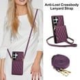 thumbnail image 2 of Crossbody Wallet Case for Samsung Galaxy S25 Ultra, RFID Blocking Protective Purse Case Cover with Card Holder Kickstand Shoulder Strap Lanyard Magnetic Closure for Samsung Galaxy S25 Ultra,Darkpurple, 2 of 8