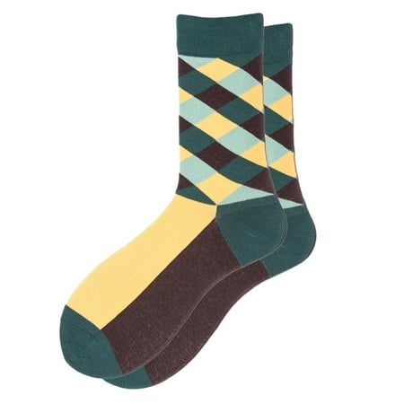 

koaiezne Men And Women Plaid Contrast Color Women Socks Cotton Socks en Tip Socks Womens Large Quarter Socks