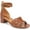 Cognac Synthetic, variant on Women's Nora Ankle Strap Low Block Heel Sandal White Smooth 10M