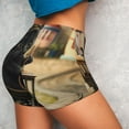 thumbnail image 4 of Balery Adorable Kitten On Mini Train Pantalones cortos de entrenamiento estampados para mujer, sin costuras, ajustados, para gimnasio, yoga, correr, deportes, ejercicio activo, fitness.-X-Large, 4 of 8