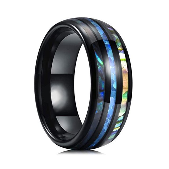 Anillo adhesivo de tres ranuras negro creativo de moda de joyería Elegante y cómodo