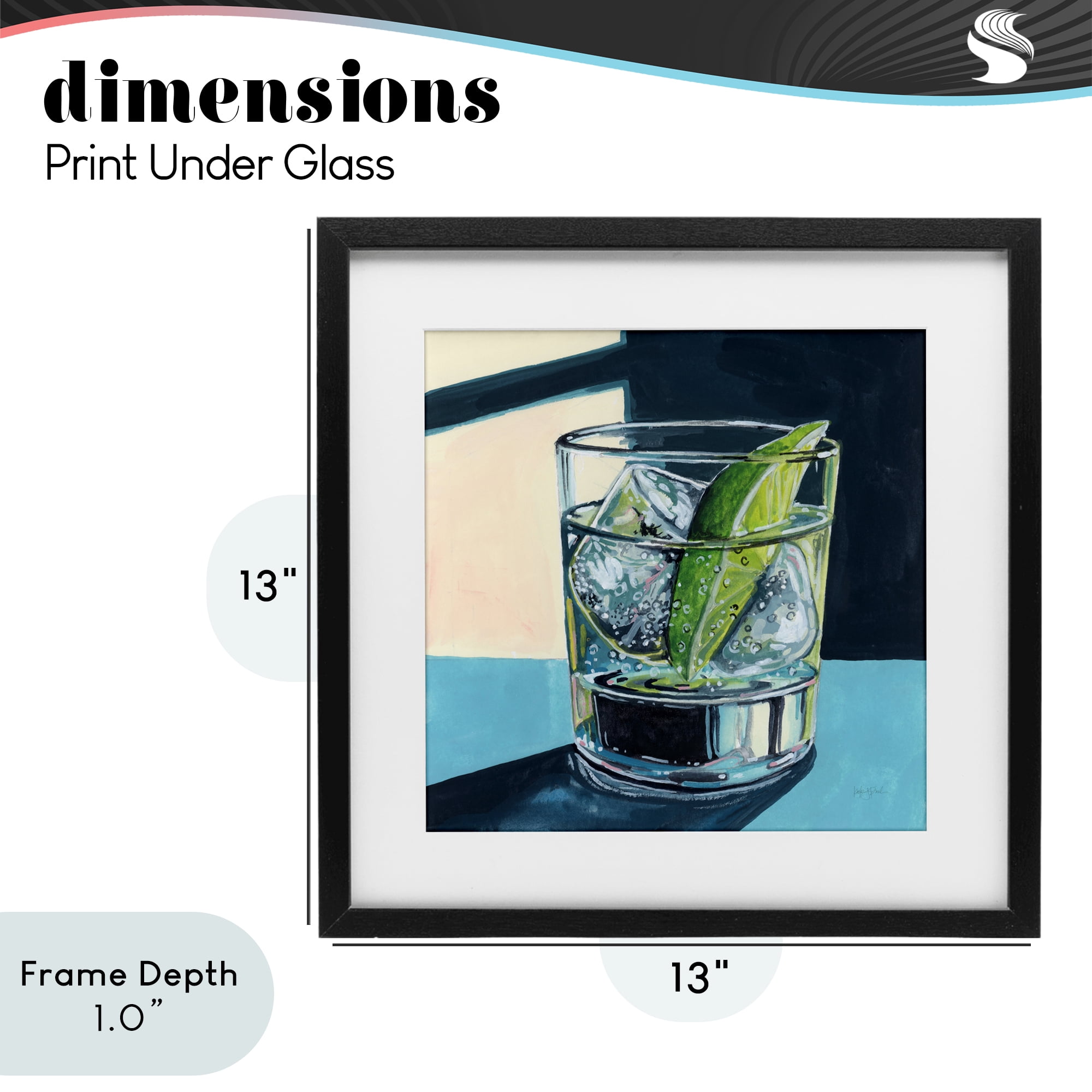 Stupell Industries Strong Gin and Tonic Black Framed Print Under Glass, design by Kate Jarvik Birch