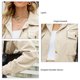 thumbnail image 5 of Abrigo de mujer Estilo informal Solapas de un solo pecho Chaqueta recortada de pana de manga larga para ir de compras Albaricoque L, 5 of 6