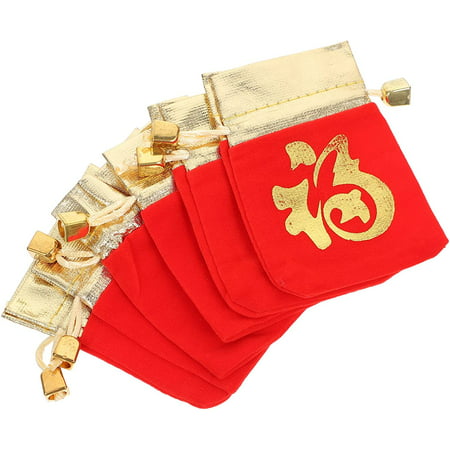 6Pcs Chinese New Year Fu Character Storage Bags Candy Bags Present ...