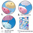 thumbnail image 3 of Designart "Colorful Umbrella Mosaic I" Sky Floater Framed Wall Art Living Room, 3 of 5