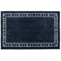 Mainstays Washed Indigo Bordered Tufted Washable Area Rug 5 x 7