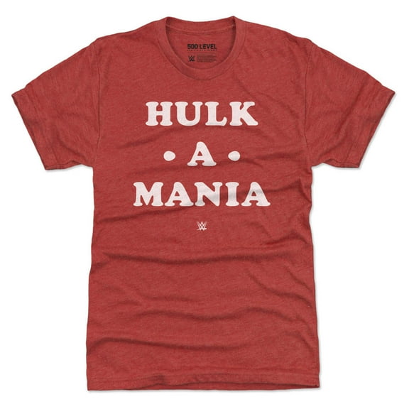 Men's 500 Level  Heather Red Hulk Hogan Hulk-A-Mania Premium Tri-Blend T-Shirt