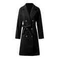 thumbnail image 3 of Women Elegant Wool Coat Lapel Collar Double Mid Long Winter Overcoats With Belted Pockets A Fine Winter Jacket for Women plus Size 3x Long Winter Jackets for Women Cute Winter Coats for Women Winter, 3 of 6