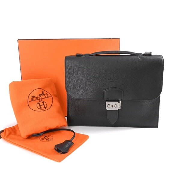 Pre-Owned HERMES Sac a Depeche 27 Tote Bag/Handbag in Taurillon Clemence Leather,...