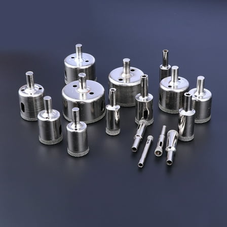 Pretyzoom 15Pack Tile Drill Bits for Construction with Glass Drilling Silver