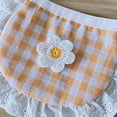 thumbnail image 5 of Pañuelo para perro con estampado a cuadros, cara sonriente, para perros pequeños, bichón, osito de peluche, pomerania, color naranja, 5 of 5