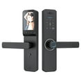 thumbnail image 1 of WAFU Wafu 3.5-Inch HD Smart Door Lock with 120° Wide-Angle Cat Eye Camera, TY App Control, Fingerprint & Password Access, 2.4G WiFi, Black Aluminum Alloy Design, 4*AA Batteries Not Included, 1 of 6