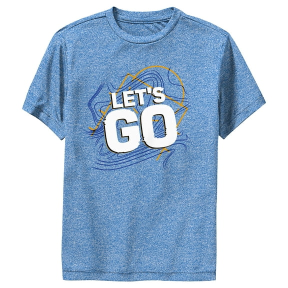 Boy's Lost Gods Lets Go Basketball  Performance Graphic Tee Royal Blue Heather Small