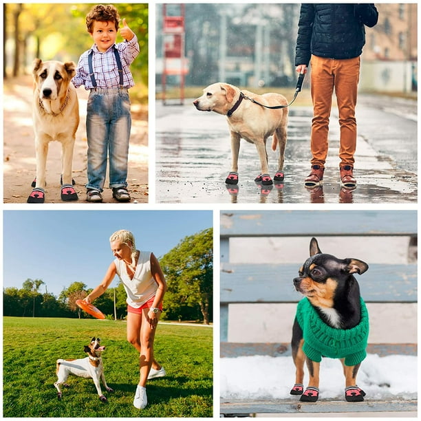 4 Pieces Breathable Mesh Dog Boots Soft Sole Puppy Shoes Nonslip Pet Boots Breathable Paw Protectors Durable Dog Booties for Dogs Puppy Pet Pink M