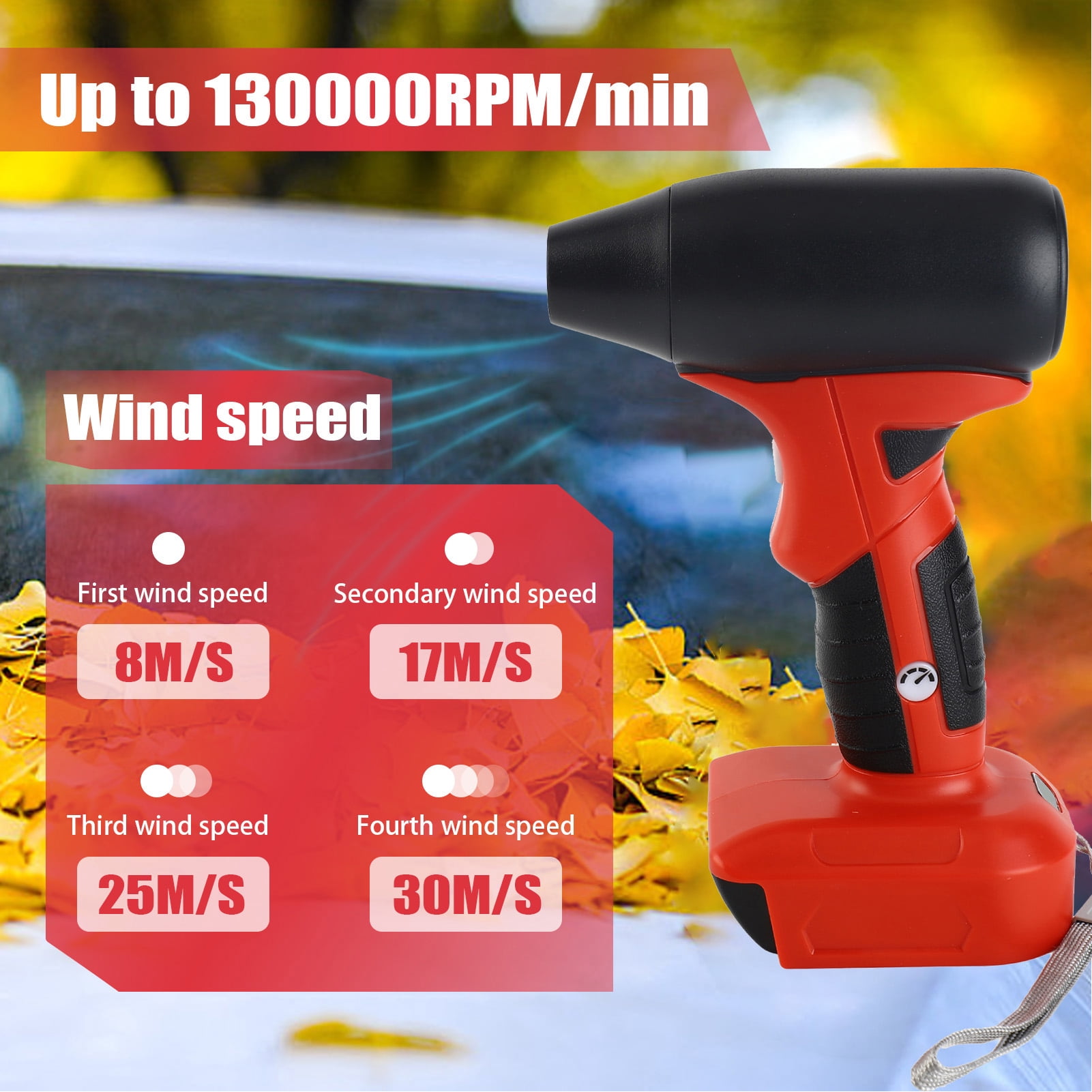 YAHHU Compressed Air Duster, 130000RPM Handheld Violent Turbo Electric Air Blower, Cordless Mini Blower Gun for PC Keyboard Cleaning, Car Detailing, Outdoor BBQ, Fits 18V Lithium Battery (Bare Tool)