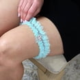 thumbnail image 2 of Rhinestone Tulle Garter, Aqua, 2 of 2