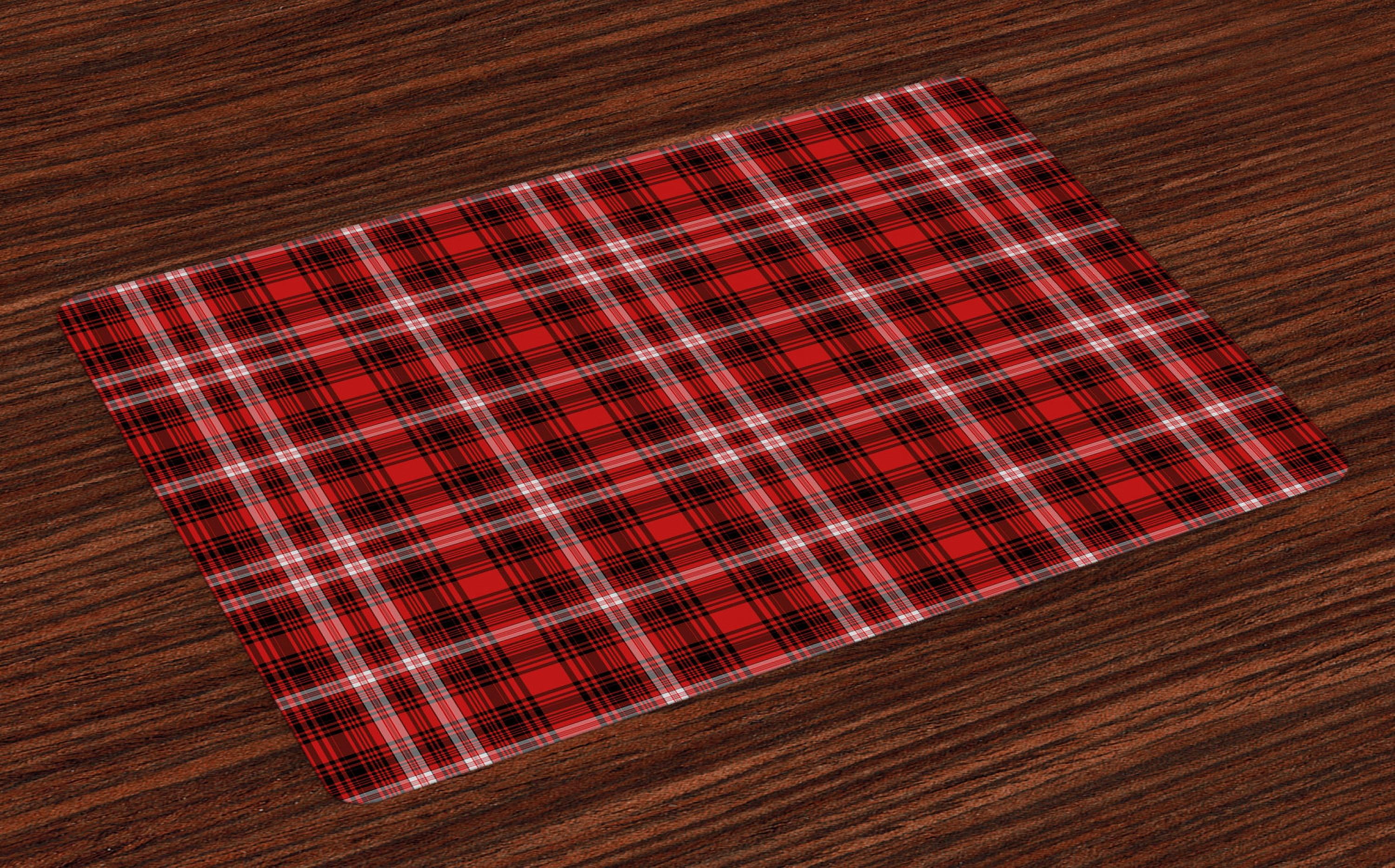 Plaid Placemats Set of 4 Nostalgic Striped Pattern from British Country