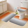 thumbnail image 2 of Burnt Orange Gray Ombre Bath Mat 3 Piece Bathroom Rug Set, Modern Gradient Abstract Art Non Slip Bath Rug Contour Mat and Toilet Lid Cover, Absorbent Shower Mats Soft Bath Rugs and Mats Sets, 2 of 8