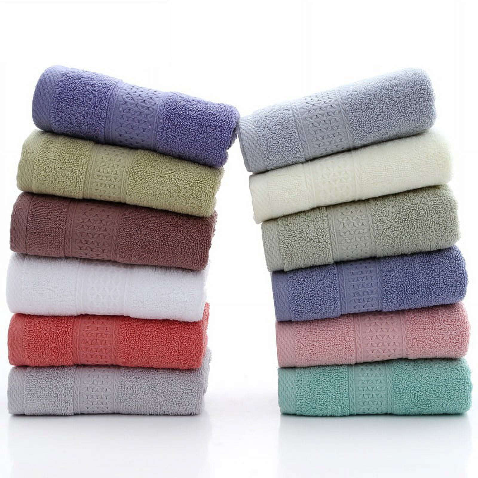 Wovilon Cotton Washcloths for Bathroom Light Soft Absorbent Luxury Washcloths 75X35CM Shower Towel Hand Towel Face Towel Wash Rag for Washing, Size