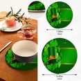 thumbnail image 3 of Beautiful Leprechaun Hat Shamrock Green Clover Leaves Trivet Pot Holder,Round Woven Potholders Set 2PCS-Braided Hot Pads - Coasters - Table Mats for Cooking and Baking144, 3 of 7