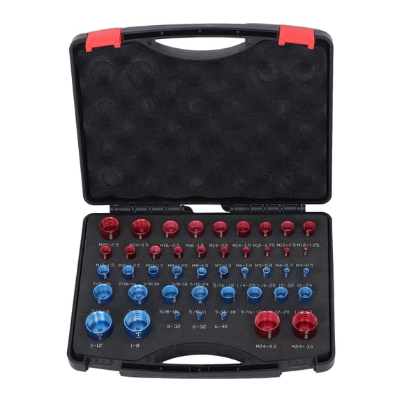 SHZAITOR 44PCS Aluminum SAE & Metric Bolt Nut Thread Checker Gauge(23 SAE 21 Metric)