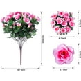 thumbnail image 5 of Artificial Fake Outdoor Flowers Plants for Spring Home Decoration, Faux Silk Red Camellia UV Resistant Realistic Look Real for Planter Outside Front Door Porch Patio Balcony, 3 Bundles, 5 of 5