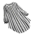 thumbnail image 2 of Fall New Trendy 2024!Brilliant Womens Dress Blouses Printed Buttons Casual Loose Plus Size Pockets Shirts Tops Long Sleeve Blouses Outerwear Black XXL, 2 of 8