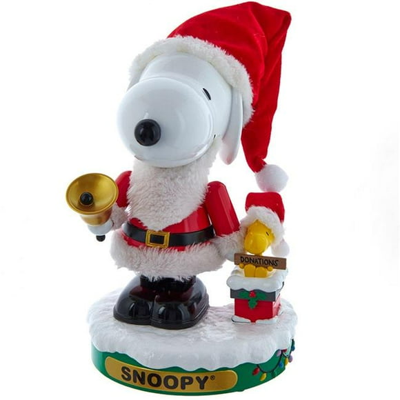 Peanuts PN6221L 10 in. Kurt Adler Battery-Operated Musical Santa Snoopy Nutcracker