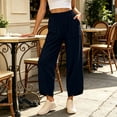 thumbnail image 5 of Samdudou Womens Joggers Curved Hem Lounge Pants Front Patch Pockets Elastic Waist Active Trousers Casual Solid Daily Work Wear, 5 of 6