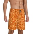 thumbnail image 2 of Naloa Orange Glitter Men's Short Pajama Pants, Lounge Comfort Shorts with Elasticized Waistband and Side Pockets - 4X-Large, 2 of 9
