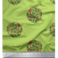 thumbnail image 1 of Soimoi Rayon Fabric Leaves & Floral Block Print Sewing Fabric Yard 42 Inch Wide, 1 of 3