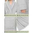 thumbnail image 7 of Women's Waffle Textured Satin Trim Fleece Robe (Light Gray, S/M), 7 of 7