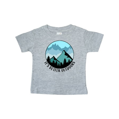 

Inktastic It s Better Outdoors Mountains in Blue Gift Baby Boy or Baby Girl T-Shirt