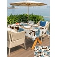 thumbnail image 5 of Outdoor Tablecloth with Umbrella Hole for Patio/Picnic/Party/Camping, Teal Brown Spring Floral Waterproof Table Cloth Rectangle Table Cover Washable, Vintage Botanical Summer (60"x 102"), 5 of 9