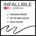 thumbnail image 5 of L'Oreal Paris Infallible Never Fail Pencil Eyeliner with Built-In Sharpener, Black Brown, 0.01 fl oz, 5 of 7