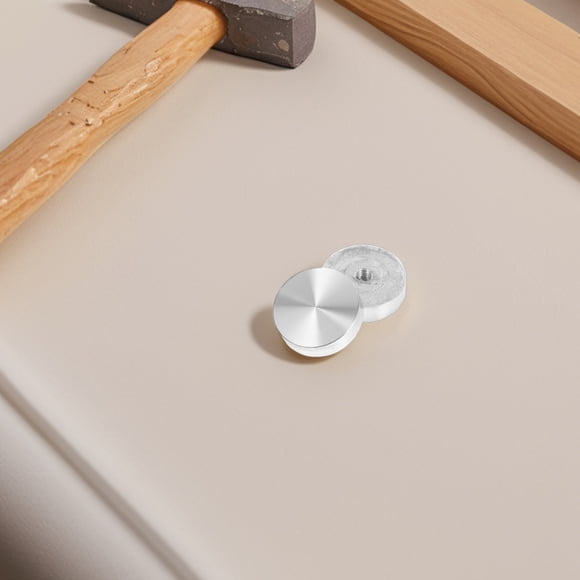 FOLOYORI 10Ud Disco Redondo De Para Muebles Y Mesas Con Base Metálica Duradera Color Plata