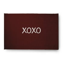 Simply Daisy 4' x 6' Maroon XOXO Valentines Chenille Indoor/Outdoor Rug