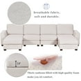 thumbnail image 5 of Holaki 6 Seat Sectional Sofa U-shaped Fabric Sofa with Removable Ottomans, Beige, 5 of 10