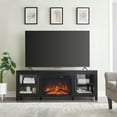 thumbnail image 3 of Henn&Hart 68"W Engineered Wood Fireplace Insert TV Stand in Black Grain, 3 of 8