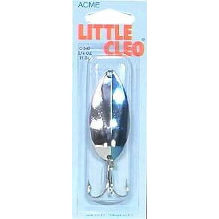 Acme Tackle Little Cleo Fishing Spoon Nickel & Neon Blue 3/4 oz