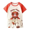 thumbnail image 1 of Ensemble 2 Pcs pour Enfants Garçons Filles Été Imprimé Dessin Animé Manches Courtes Hauts et Shorts, 1 of 4
