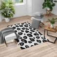 thumbnail image 1 of Animal Turkish Area Rug, Leopard Animal Skin Pattern in Abstract Style Wild Safari Jungle Theme, Soft Carpet for Living Room Decor with Distressed Look, 6.6' X 9.6', Coconut Black, by Ambesonne, 1 of 4